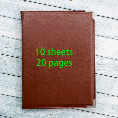 Beauty Salon Price List Folder Display Menu Book PU Leather Material: 10 sheets brown
