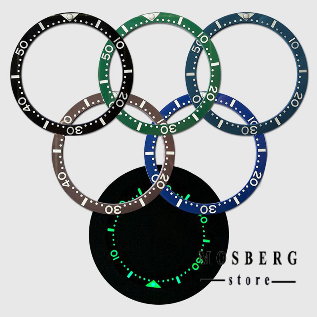 Zwart Horloge Bezel Groene Lichtgevende Diameter 38Mm * 31.5Mm Platte Keramische Ring Insert Fit Horloges Case Vervangen Accessoires onderdelen