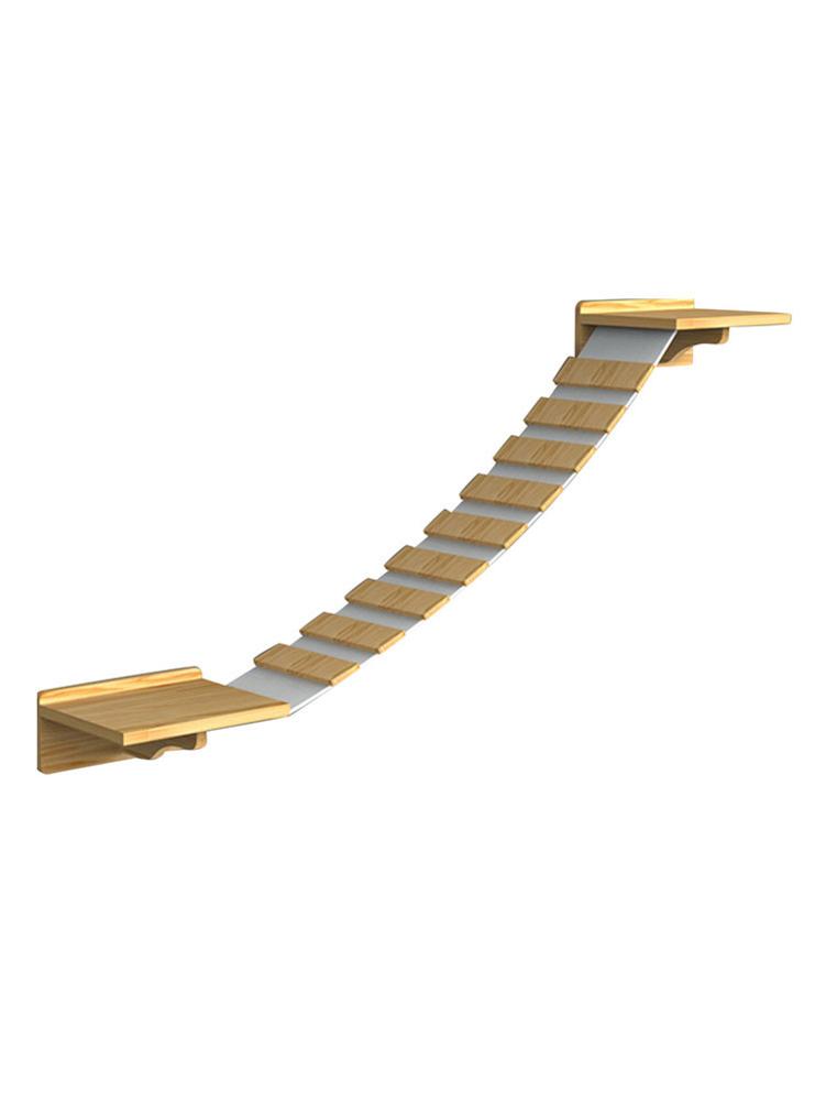 Cat Wall Climbing Frame Jumping Platform Solid Wood Wall-mounted Cat Stair Platform Habitat Wall Hanging DIY Cat Climbing Ladder