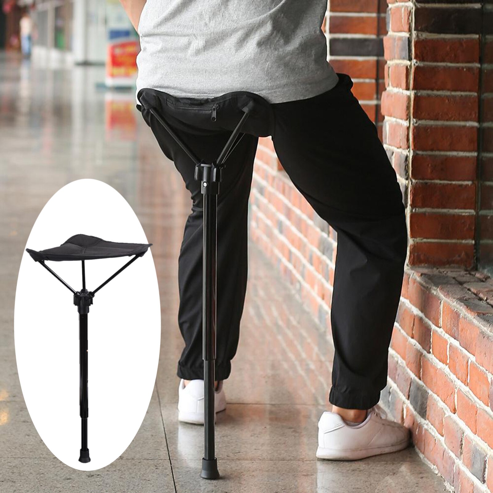 Portable Folding Stool Concerts Seat Foldable Travel Padded Cushion Stool