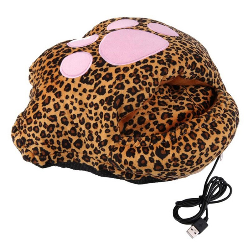Dibujos Animados gato de peluche garra pie Super Mano suave calentadores extraíble lavable USB calefacción eléctrica hogar suave zapatos lindos