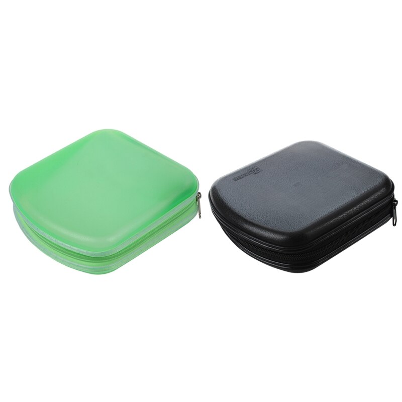 2x40 Rabatt CD DVD VCD DJ Lagerung Medien Halfter Hülse fallen Harte Kasten tragen Tasche-(grün & Schwarz): Default Title