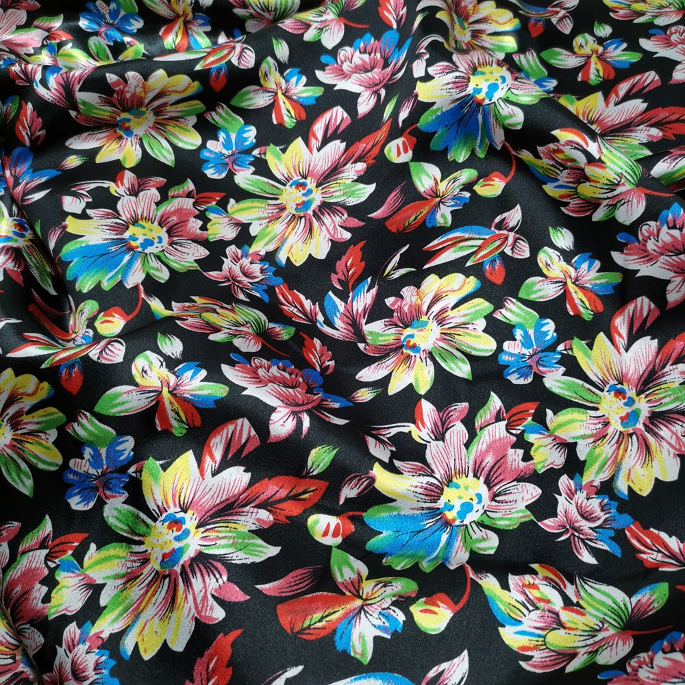 Rose print satin stof sko foring cap bånd indpakning scene tøj stof