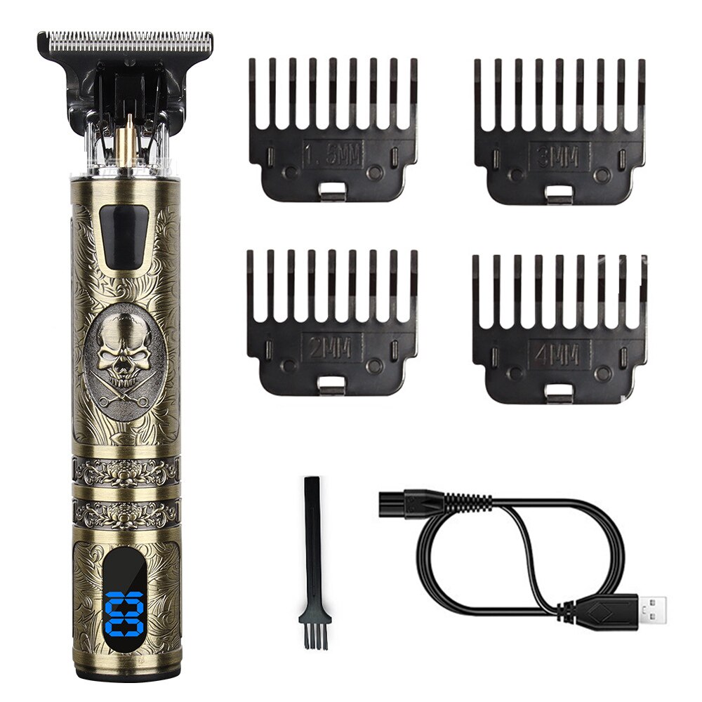 Elektrische Haar Schneiden Maschine Für Männer Drache Friseur Haar Trimmer 0mm Bart Rasierer USB kabellos Haar Haarschneidemaschine einstellen: Schädel