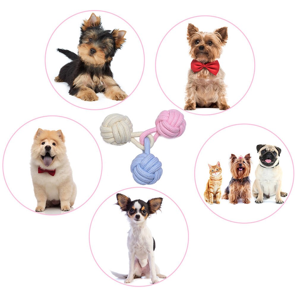 Juguetes para mascotas, cuerda de algodón, gato, perro, nudos coloridos, juguetes para masticar, nudo, cachorro para mascotas, suministros para mascotas, perro, gato, cuerda de hueso trenzado duradera