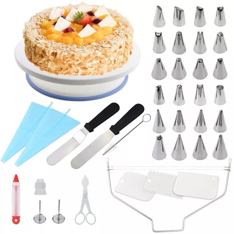 Reusable Baking Cups Cupcake Decorating Tools 39Pcs Baking Supplies Set Icing Smoother Spatulas Pastry Bags Leveler: Default Title