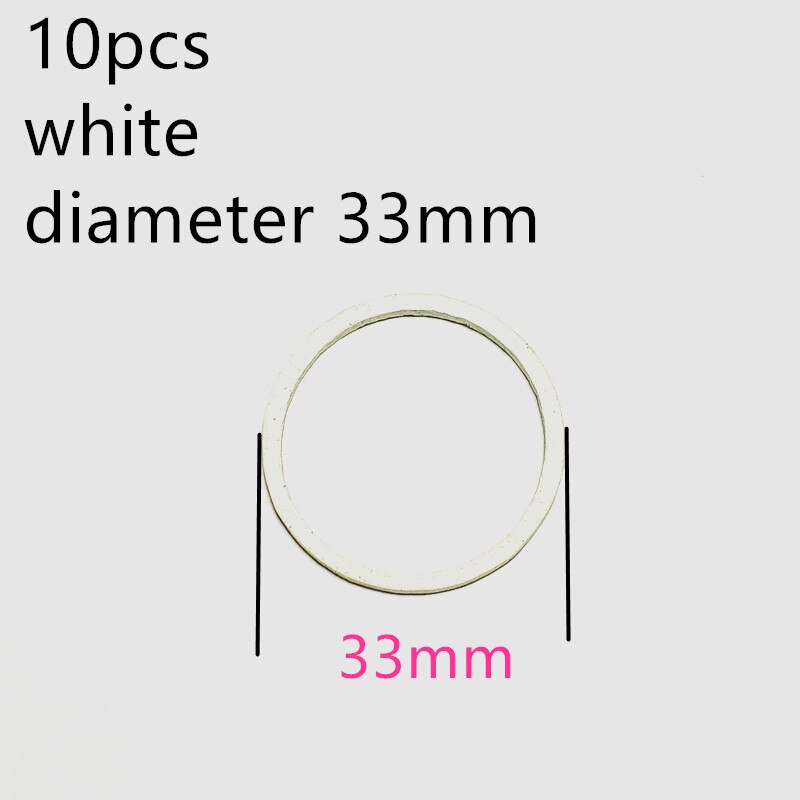 16 kinds 10pcs/set Rubber Band Pulley Transmission Engine Drive Round Beslts DIY Toy Module Car Motor Stretch Droppshipping: 33mm white