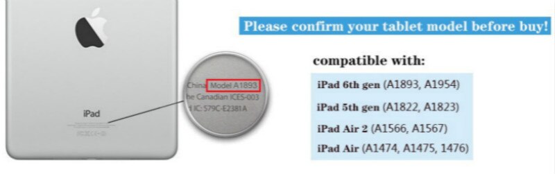 Fall mit Schlaf Wake Up Funcation Abdeckung Für iPad Air 2 Fall Modell A1566 A1567 Tablet Abdeckung 360 Grad PU Leder Shell: Please Note(No case)