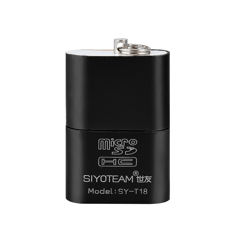 Draagbare Mini USB 2.0 Micro SD TF T-Flash Memory Card Reader Adapter Flash Drive SD Flash Memory: BK