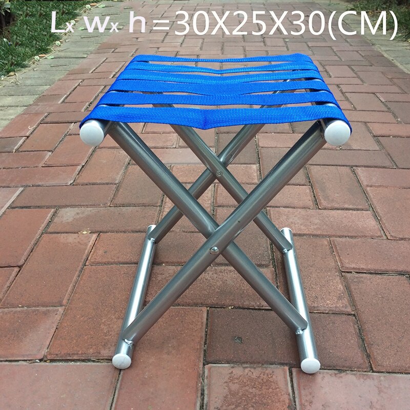 Opvouwbare Stalen Ronde Buis Maza Kleine Zetel Grote Draagbare Viskrukje Thuis Outdoor Vouwen Kleine Bench: blue