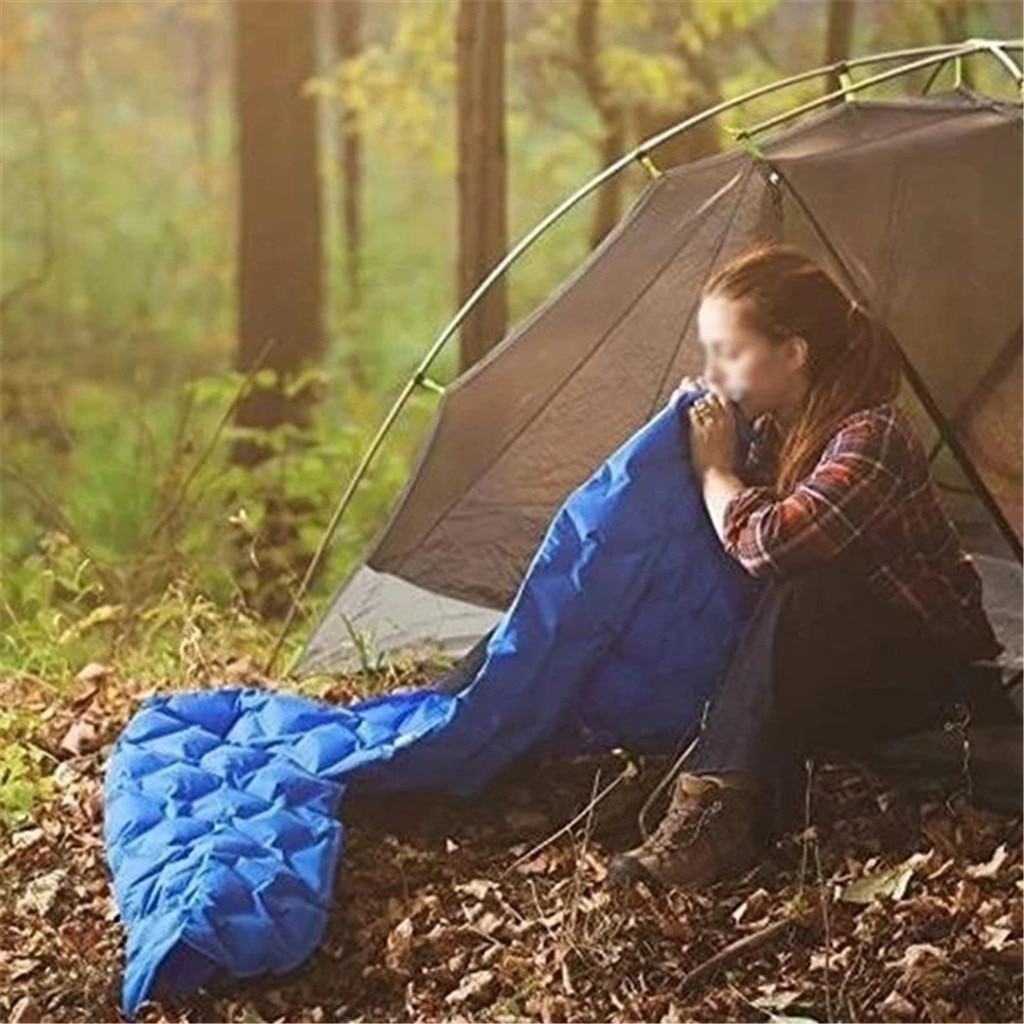 innovative sleeping pad fast filling air bag camping mat inflatable mattress with pillow life rescue 510g Nylon cushion pad#g3