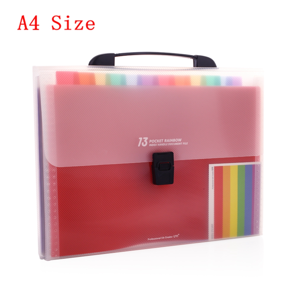 13 Grids Multi-layer File Folder Organ Bag A4 / A6 Organizer Business File Office Supplies Document Holder Student Storage