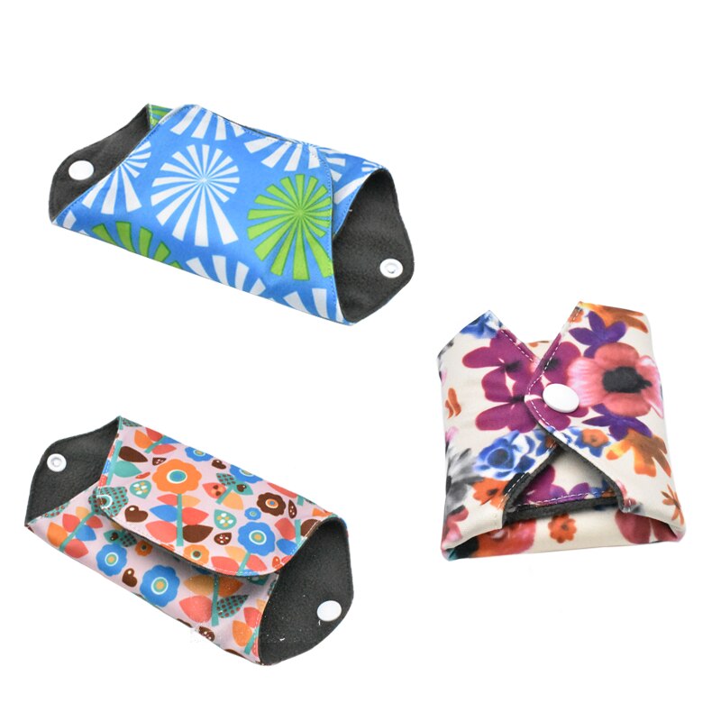 Washable Sanitary Towel Cloth Menstrual Pads Reusable Sanitary Pad Absorbent Reusable Charcoal Cloth Bamboo Menstrual Pads