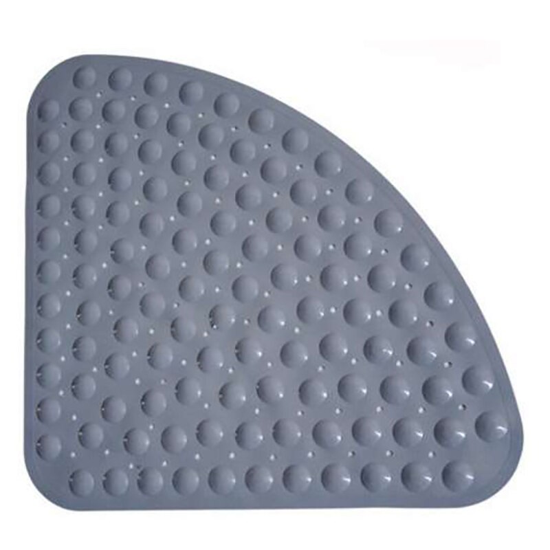 Corner Bathroom Rug PVC Fan-shaped Non Slip Quadrant Sector Rubber Anti-Bacterial Bath Shower Mat Toilet Mat 54X54Cm: Grey