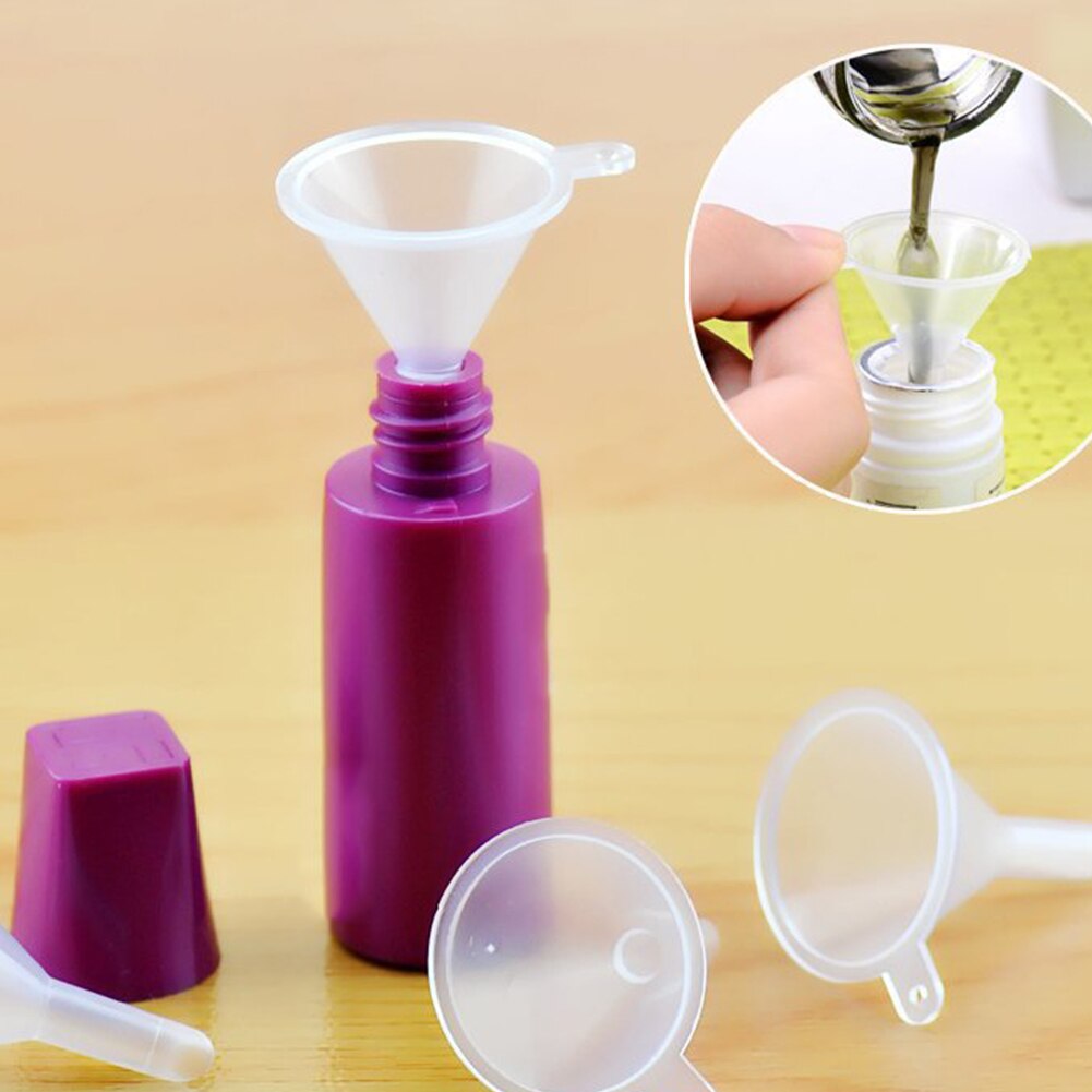 Mini embudo transparente, botella Para muestras pequeñas de Perfume, botella de emulsión líquida, utensilio Para La Cocina