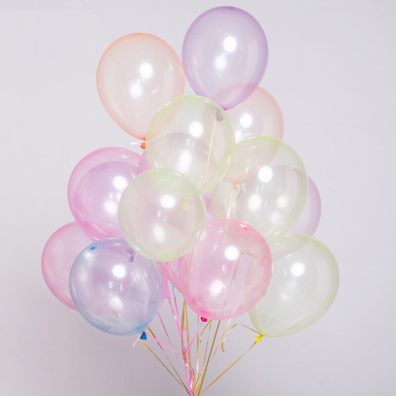 Globos de látex transparentes de colores, globos de burbujas de cristal de 10 pulgadas, decoración para de cumpleaños, boda, verano, 20 unids/lote: mixed