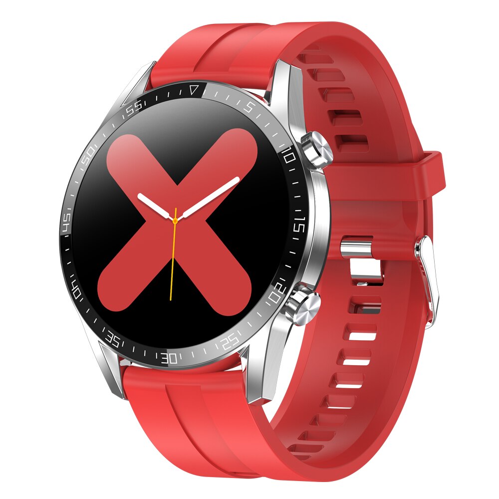 Microwear L13 Ecg Smart Horloge 24 Uur Hartslag Monitoring Smartwatch Voor Android Ios Bluetooth Sport Tracker Rode Horloges: Red silicone