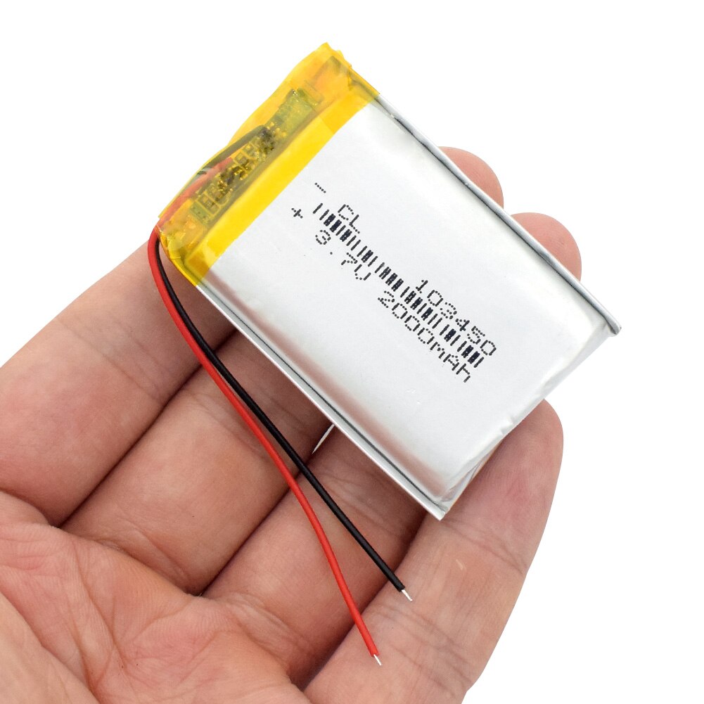 1/2/4 High Capacity 103450 3.7 V Lithium Polymer Battery 2000 Mah Li-po Li-polymer MP5 GPS Bluetooth Speaker Cells