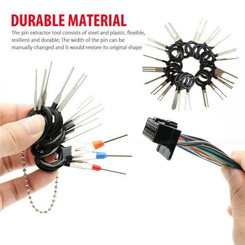 41Pcs Car Terminal Removal Tool Wire Plug Connector Extractor Puller Release Pin Extractor Kit For Car Plug Repair Tool
