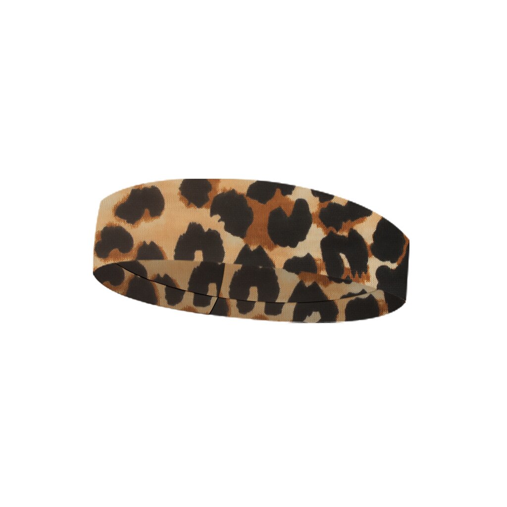 1 pc fjärils leopardmönster yoga elastiska hårband sport pannband anti-halk smalt hårband för gym inomhus fitness