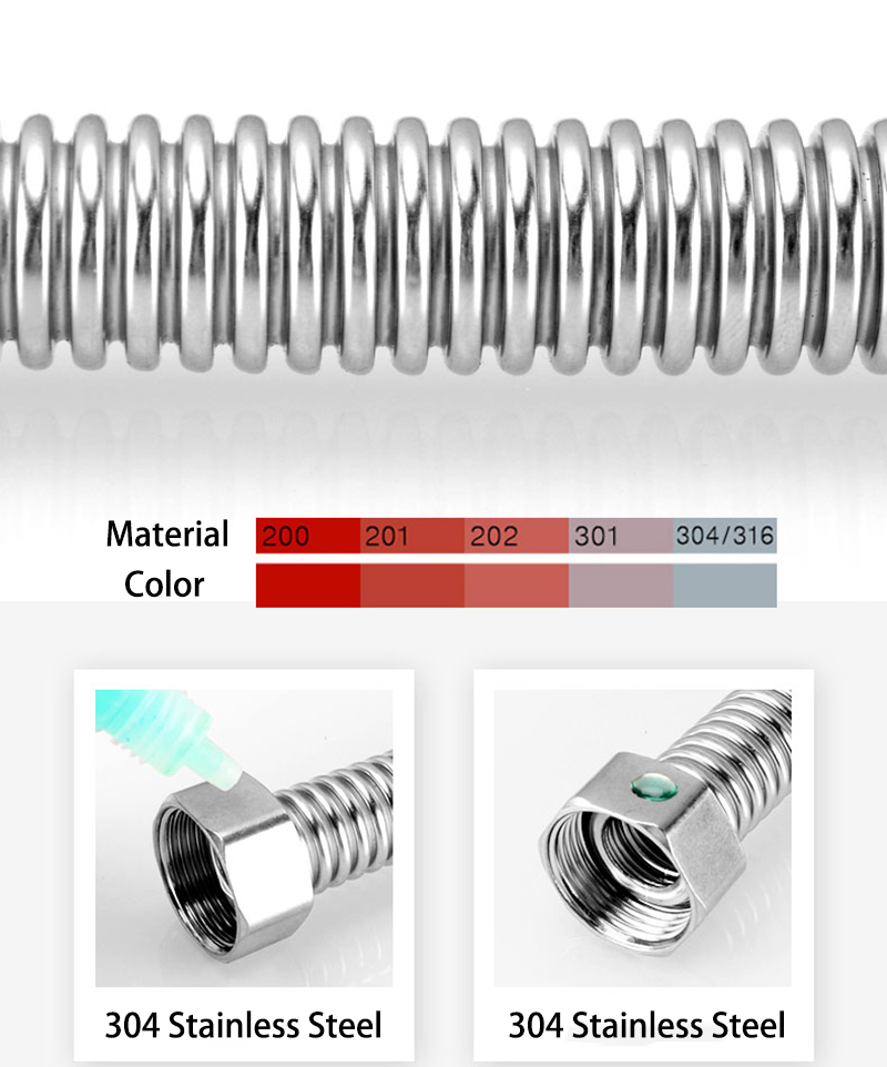 Doucheslang 10/20/30/40/50/60/80/100cm balgverlengbuis 1/2 " 3/4 " mannelijke/vrouwelijke connector 304 roestvrijstalen waterverwarmer