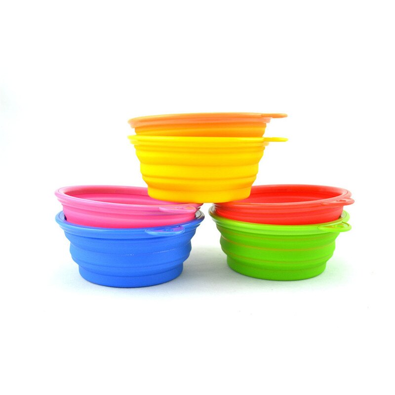 Cuenco plegable para perro y gato, contenedor de comida para mascotas, plato de agua, alimentador portátil para perros y gatos