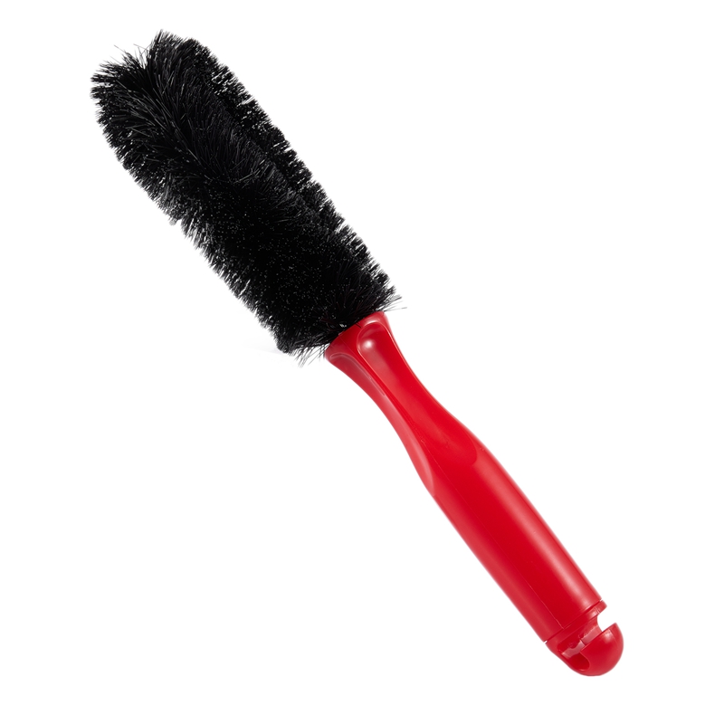 Limpiador de cepillo de radios de rueda de coche de motocicleta multidireccional negro rojo 10,7 pulgadas