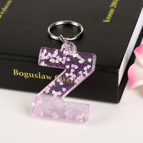 1 Pc Sleutelhanger Engels Brief Sleutelhanger 26 Engels Woord Glitter Hars Een Q Handtas Bedels Voor Vrouw: P27/613