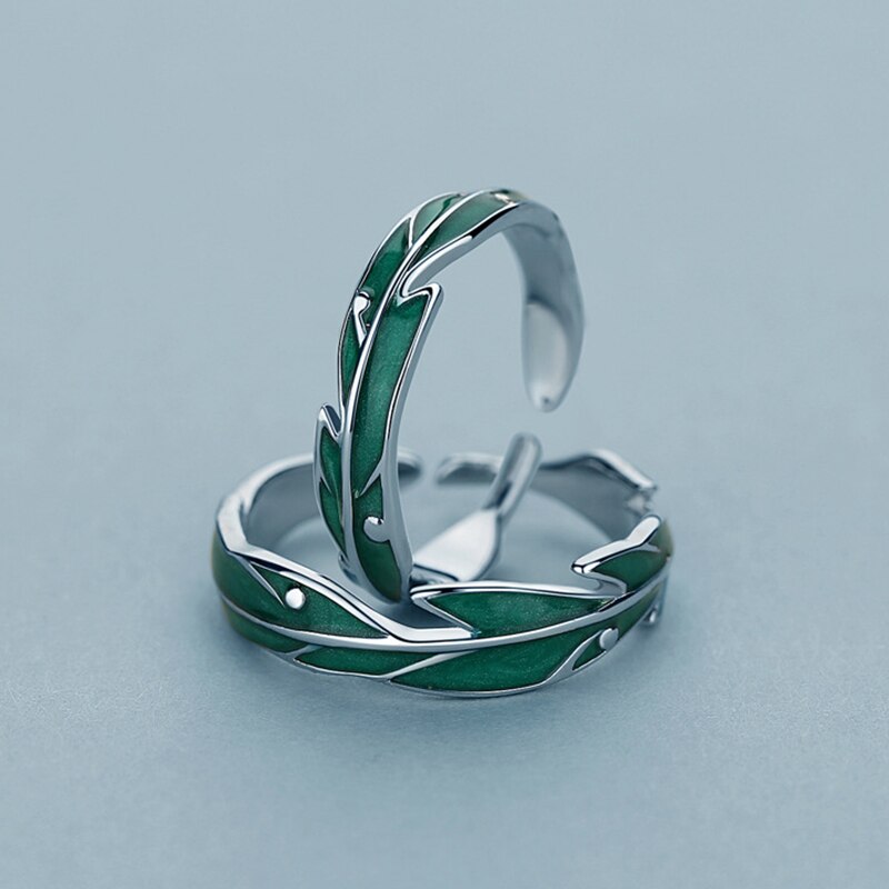 2 stk blader kjæresteparringer satt sol og måne minimalistisk justerbar ring for menn kvinner forlovelse #39 smykker