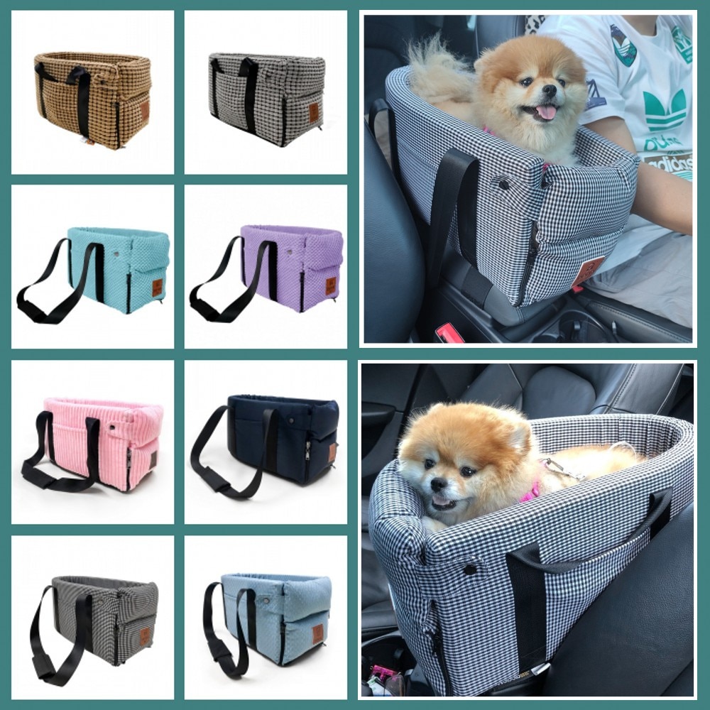 Draagbare Hond Kat Auto Mat Kennel Veiligheid Zetel Auto Centrale Controle Universele Voertuig Armsteun Doos Hond Draagtas Huisdier levert