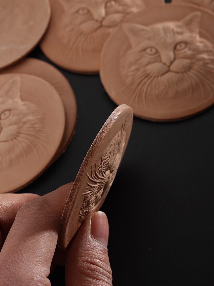 Wytłaczana skóra garbowana roślinnie trójwymiarowa plastikowa wytłaczarka metalu z blokadą skóry kota