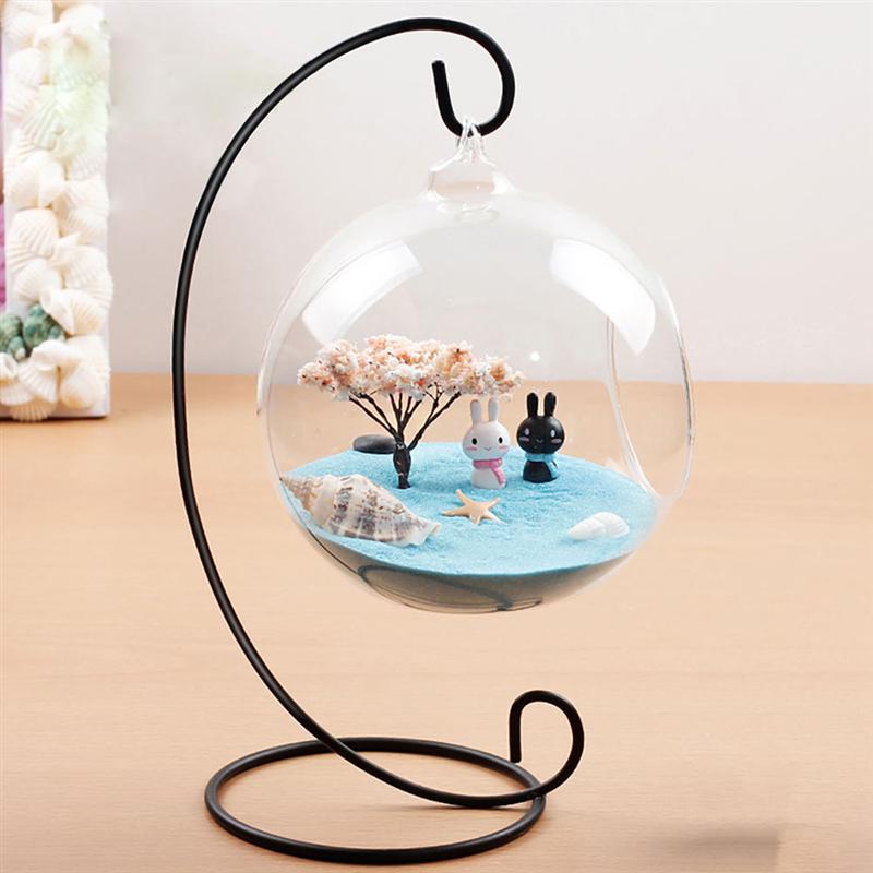 3pcs Ornament Display Stands Air Plant Display Stand Iron Hanging Stand Air Plant Hanging Bottle Iron Hanger Suspension Bracket