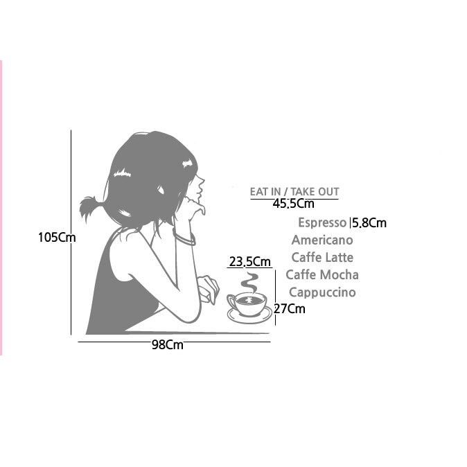 Coffee Shop Sticker Glass Decal Cafe Poster Vinyl Art Wall Decor Mural Break Milk Tea 1001: E