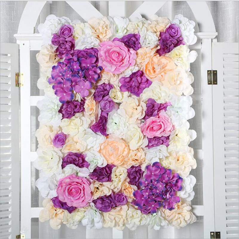 Hoge Dichtheid Bloem Muur 40X60 Cm Zijde Rose Kunstmatige Bloemen Romantische Voor Bruiloft Achtergrond Decoratie 13 Kleur: huaqian9