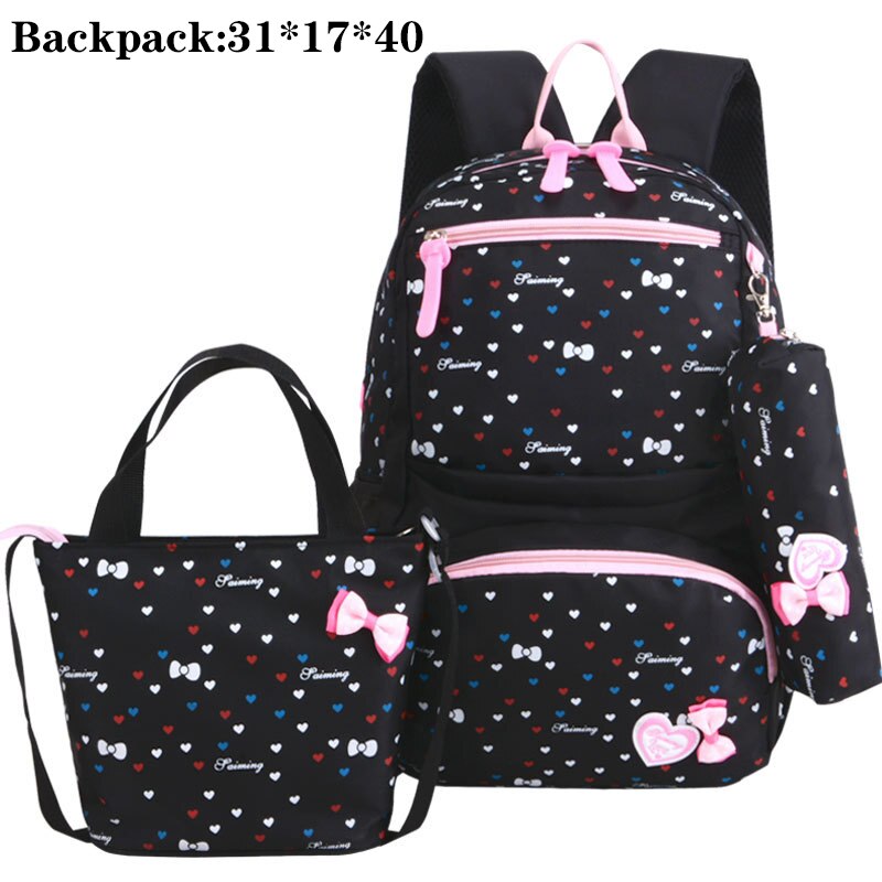 3 Set Waterdichte Schooltas Mode School Rugzak Canvas Schoudertassen Afdrukken Meisjes Schooltassen Mochilas Kinderen Kids Bag