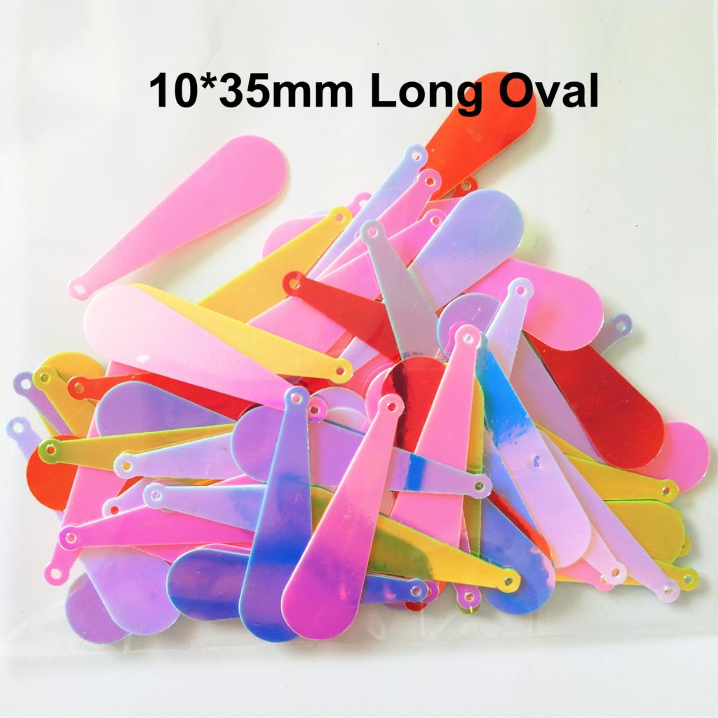 Ster Verlaat Diamond Oval Pvc Pailletten Platte Paillette Kledingstuk Oorbel Accessoires Shining Ab Spangles Mix Kleuren 100 Stks/partij: 100pcs Long Oval