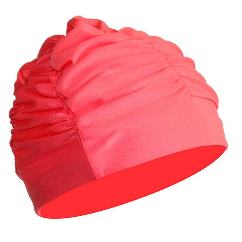 Sexy Swimming Cap Womens Long Hair Swim Hat Outdoor Activities Solid Cap Bathing Drape Stretch Sports Seaside Fold Girls: 1