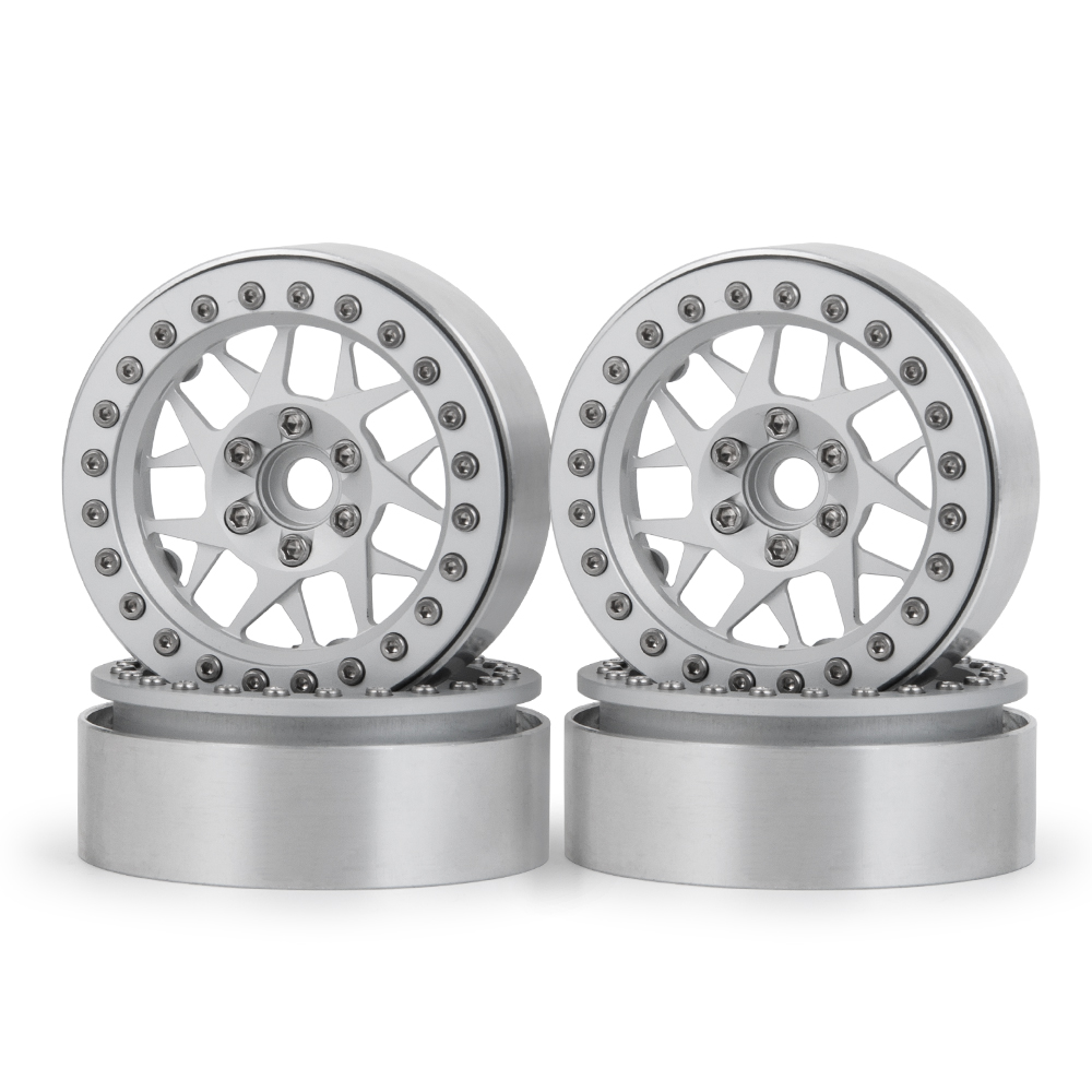 AXSPEED 4 llantas de Metal de 1,9 "/2,2 pulgadas Beadlock 25/35mm para Axial SCX10 Wraith TRX-4 D90 1/10 coche trepador de control remoto piezas de mejora: Amarillo claro