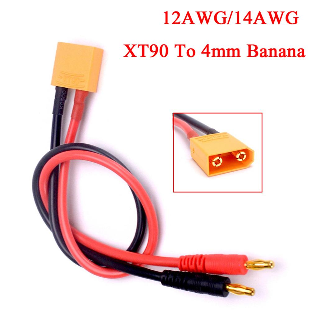 XT90 Per 4 millimetri Connettori A Banana Cavo di Carica Della Batteria Lipo Charger Piombo 40 centimetri 12AWG/14AWG per imax B6