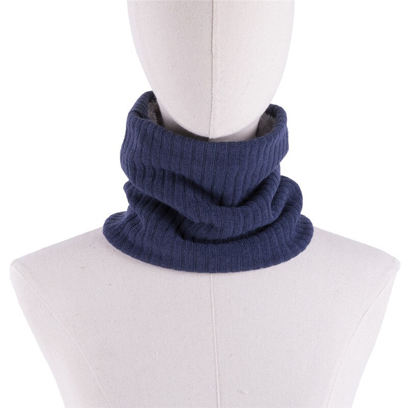 Unisex Winter Jongens Meisjes Vrouwen Mannen Warme Gebreide Sjaals Kids Fluwelen Elastische Uitlaten Kinderen Halswarmer Haak Baby Sjaal: blue