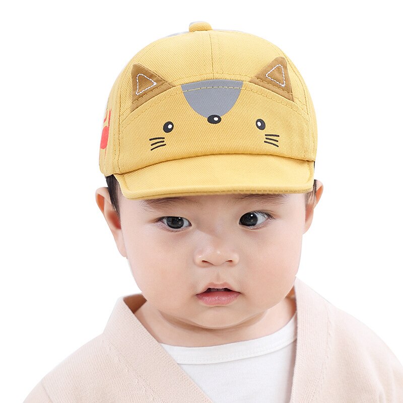 Cartoon Animal Baby Boy Hat Spring Summer Cotton Outdoor Soft Brim Kids Hats Beach Caps Baby Stuff Children Hat For Boys