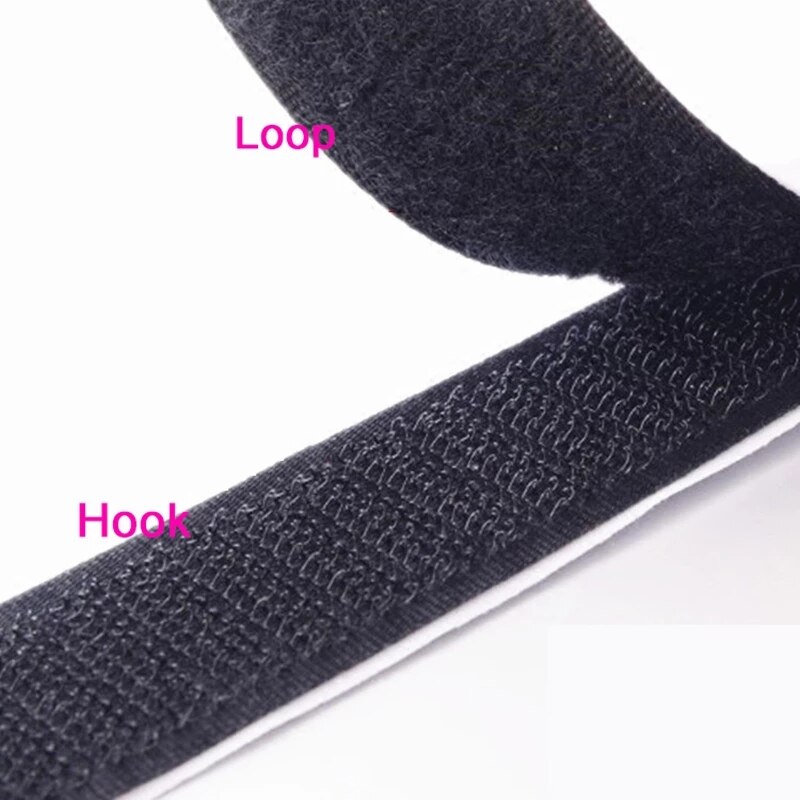 16/20/25/30mm Self Adhesive Fastener Tape Black White Magic Tape with Strong Glue Sewing Hook Loop Tape Clothing Craft Supplies