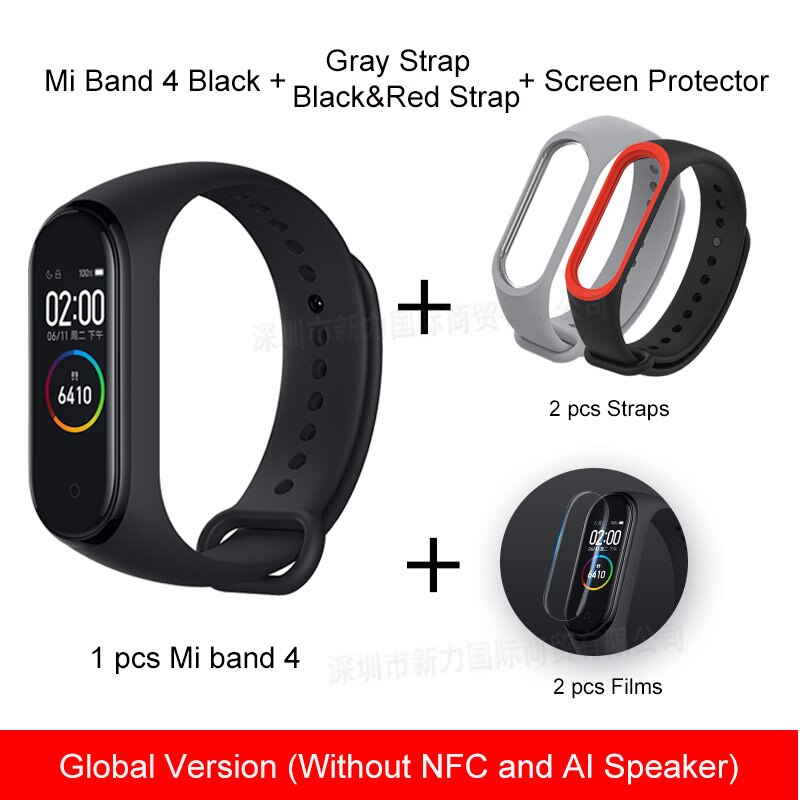 Xiaomi Miband Xiaomi Mi Band 4 Smart Wristbands Miband 4 Bracelet Heart Rate Fitness 135mAh Color Bluetooth 5.0: GLBlackRedGray