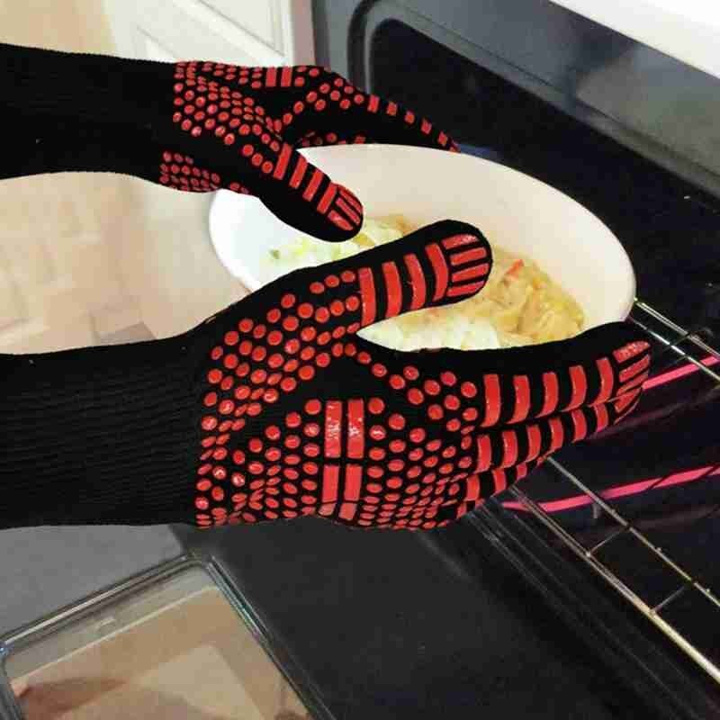 1Pc Bbq Grillen Koken Handschoenen Extreme Hittebestendige Oven Lassen Handschoenen Voor Barbecue Keuken Hittebestendige Gereedschap