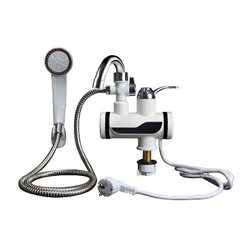 3000W Temperature Display Instant Water Tap Tankless Electric Faucet Kitchen Instant Faucet Water Heater Water Heating: Small Shower Package