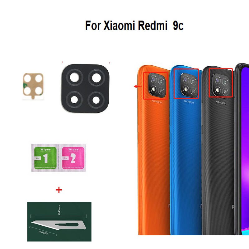 Back Glas Voor Xiaomi Redmi 9C Rear Camera Lens Met Lijm Sticker Adhesive Nfc Global Model