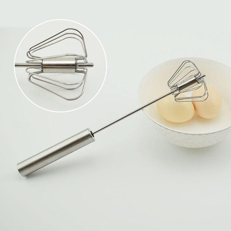 Stainless Steel Semi-Automatic Whisk Mixer Balloon Egg Milk Beater Cooking Tool Hand Rotating Egg Stiring Tools