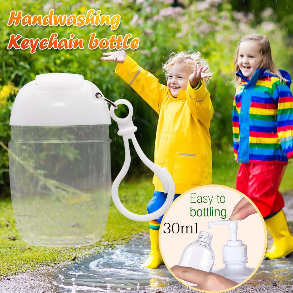 30ML Portable Hand Sanitizer Squeeze Bottle Silicone Refillable Bottles with Hook Travel Sanitizer Container Squeeze Sub-bottle