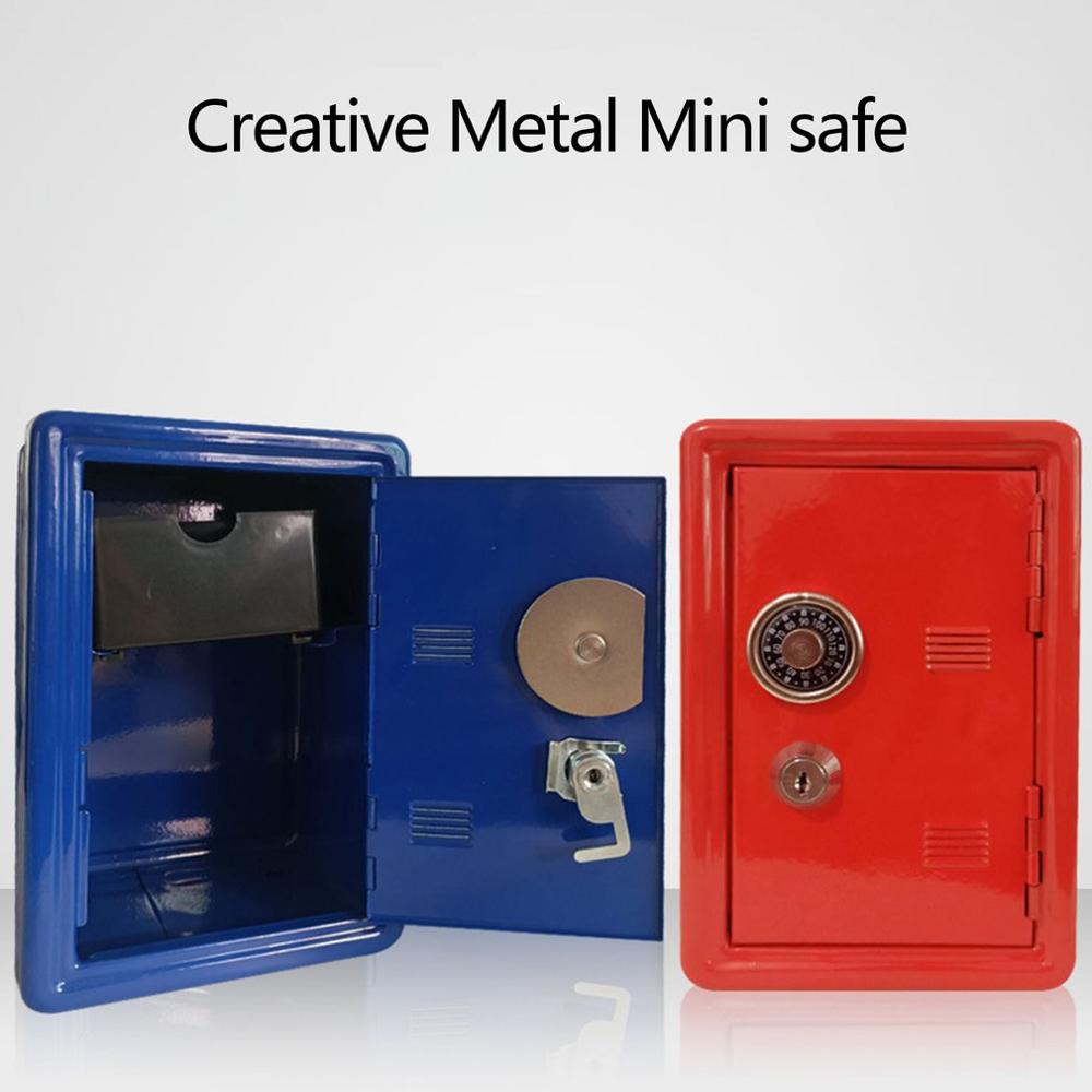 Nøgle pengeskab husholdningsforsikring kasse mini metal sikker sparegris forsikring kabinet desktop dekoration sikker køleskab