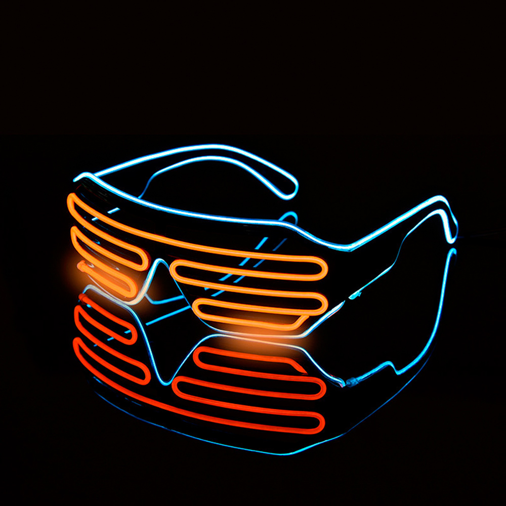 Future Punk Cyber LED lunettes lumineuses néon lueur dans le noir lunettes pour Club Bar fête Disco danse scène atmosphère accessoires: Vert menthe
